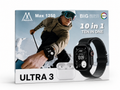 Ultra 3 Smart Watch 10-in-1 with AMOLED Display & Wireless Earbuds – Max 1250 (Black)